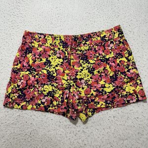 Ann Taylor LOFT Women's 6 Pink Yellow Floral Linen Blend Shorts 3.5" Inseam